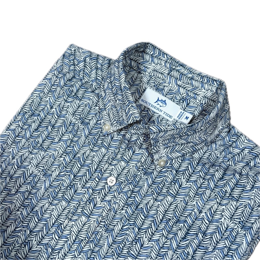 Southern Tide Intercoastal Shirt Mens M Legally Frond Short Sleeve Button Down
